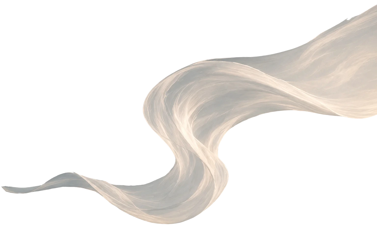 A ribbon of pale silk sweeping in from the edge of the frame and across the sky